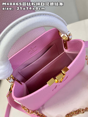 LV M22375 Louis Vuitton Capucines Mini Rose Chamallow Pink - Default Title - View 8