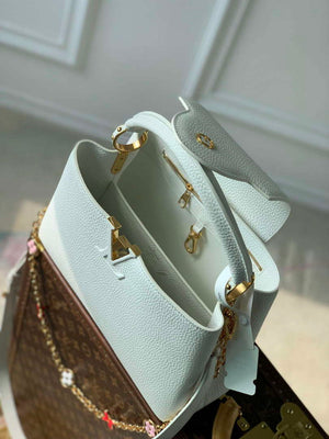 LV M22375 Louis Vuitton Capucines MM Handbag White - Default Title - View 7