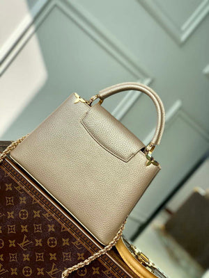 LV M22436 Louis Vuitton Capucines BB Handbag Griotte Pearlescent khaki - Default Title - View 4