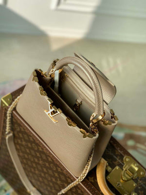 LV M22436 Louis Vuitton Capucines BB Handbag Griotte Pearlescent khaki - Default Title - View 9