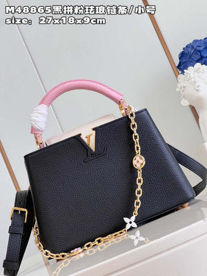 LV M22512 Louis Vuitton Capucines BB Bag Black and Pink - Default Title - View 2
