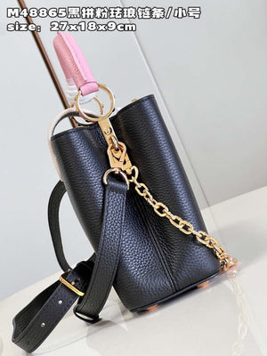 LV M22512 Louis Vuitton Capucines BB Bag Black and Pink - Default Title - View 4