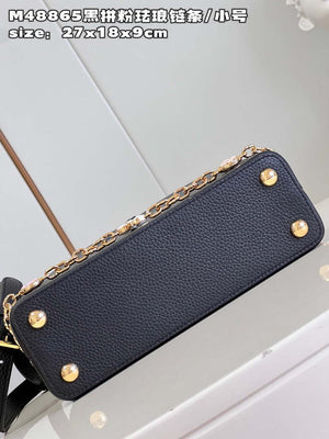LV M22512 Louis Vuitton Capucines BB Bag Black and Pink - Default Title - View 5