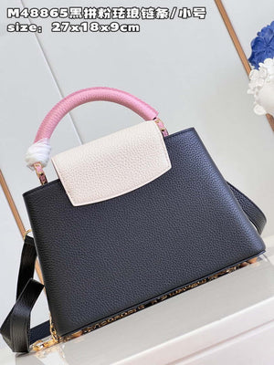 LV M22512 Louis Vuitton Capucines BB Bag Black and Pink - Default Title - View 6