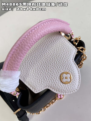 LV M22512 Louis Vuitton Capucines Mini Black and Pink - Default Title - View 4