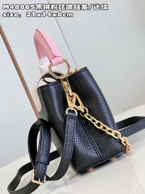 LV M22512 Louis Vuitton Capucines Mini Black and Pink - Default Title - View 5