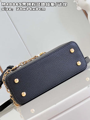 LV M22512 Louis Vuitton Capucines Mini Black and Pink - Default Title - View 6