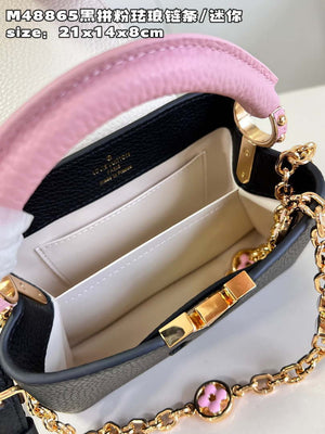 LV M22512 Louis Vuitton Capucines Mini Black and Pink - Default Title - View 8