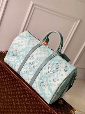 LV M22570 Louis Vuitton Keepall Bandouliere 50 Bag Crystal Blue - Default Title - View 2