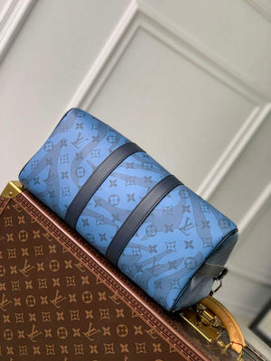 LV M22573 Louis Vuitton Keepall Bandouliere 35 Abyss Blue - Default Title - View 5