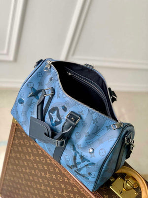 LV M22573 Louis Vuitton Keepall Bandouliere 35 Abyss Blue - Default Title - View 9