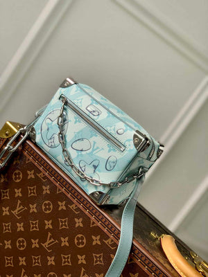 LV M22588 Louis Vuitton Mini Soft Trunk Bag Crystal Blue - Default Title - View 1