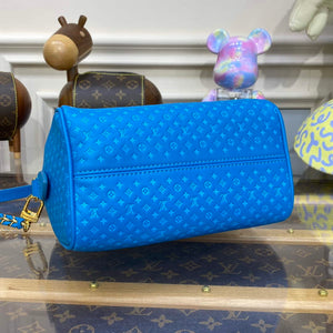 LV M22596 Louis Vuitton Speedy Bandouliere 20 Handbag Blue - Default Title - View 3