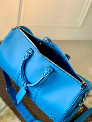 LV M22609 Louis Vuitton Keepall Bandouliere 50 Bag Blue - Default Title - View 9