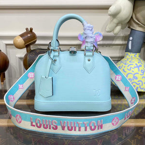 LV M22619 Louis Vuitton Alma BB Epi Handbag Light Blue - Default Title - View 1