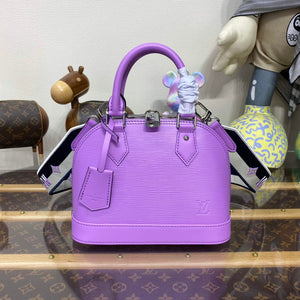 LV M22642 Louis Vuitton Alma BB Epi Handbag Lilas Provence Lilac - Default Title - View 1