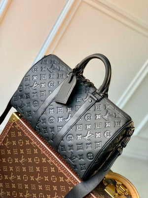 LV M22765 Louis Vuitton Keepall Bandouliere 35 Bag Black - Default Title - View 1