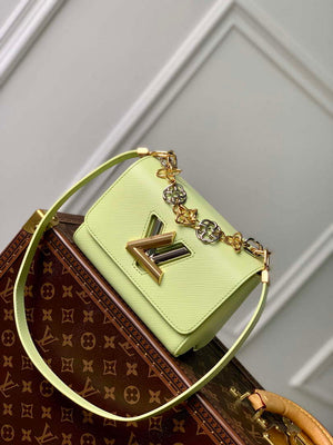 LV M22768 Louis Vuitton Twist PM Handbag Vert Noto Green - Default Title - View 1
