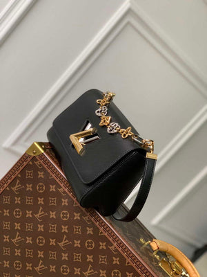 LV M22773 Louis Vuitton Twist MM Handbag Black - Default Title - View 2