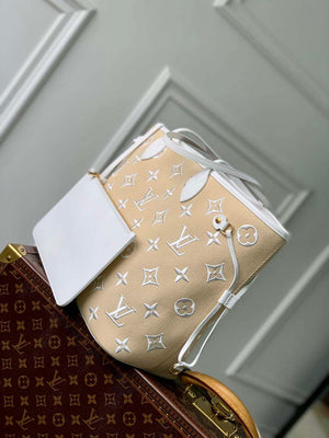 LV M22839 Louis Vuitton Neverfull MM Tote Bag White - Default Title - View 2