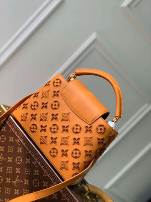 LV M22863 Louis Vuitton Capucines BB Handbag Saffron Yellow - Default Title - View 2