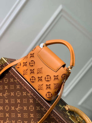 LV M22863 Louis Vuitton Capucines Mini Handbag Saffron Yellow - Default Title - View 2