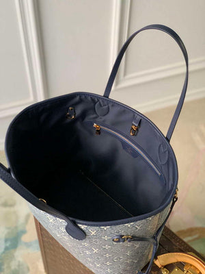 LV M22921 Louis Vuitton Neverfull MM Tote Bag Blue - Default Title - View 6