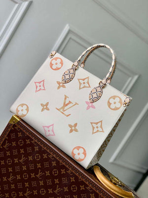 LV M22975 Louis Vuitton OnTheGo MM Tote Bag Beige - Default Title - View 2
