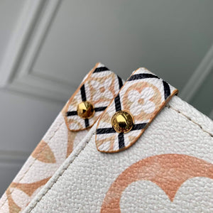 LV M22975 Louis Vuitton OnTheGo MM Tote Bag Beige - Default Title - View 5