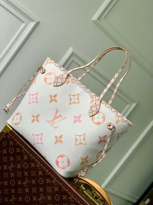 LV M22978 Louis Vuitton M22979 Neverfull MM Tote Bag Apricot - Default Title - View 3