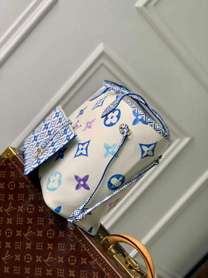 LV M22979 Louis Vuitton Neverfull MM Tote Bag Blue - Default Title - View 3