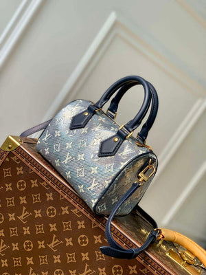 LV M23069 Louis Vuitton Speedy Bandouliere 20 Handbag Blue - Default Title - View 3