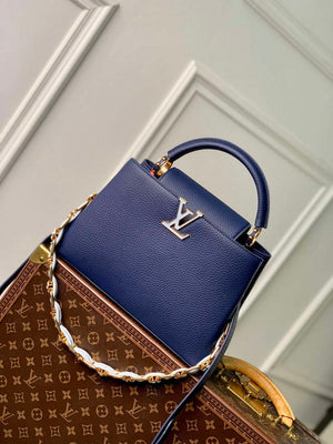 LV M23199 Louis Vuitton Capucines MM Handbag French Blue - Default Title - View 1