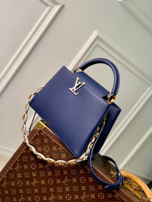 LV M23199 Louis Vuitton Capucines MM Handbag French Blue - Default Title - View 2