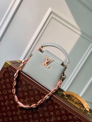 LV M23280 Louis Vuitton Capucines Mini Handbag Ice Grey - Default Title - View 1