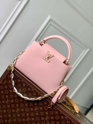 LV M23363 Louis Vuitton Capucines MM Handbag Jasmine Pink - Default Title - View 1