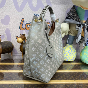 LV M23396 Louis Vuitton Carmel Hobo Bag Mahina Leather Gray - Default Title - View 3