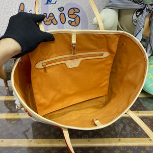 LV M23501 Louis Vuitton Neverfull MM Tote Bag Beige/Ochre - Default Title - View 9