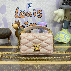 LV M23568 Louis Vuitton GO-14 MM Bag Beige/Pink - Default Title - View 1