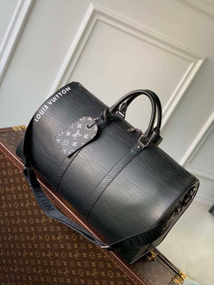 LV M23721 Louis Vuitton Keepall Bandouliere 50 Bag Black - Default Title - View 1