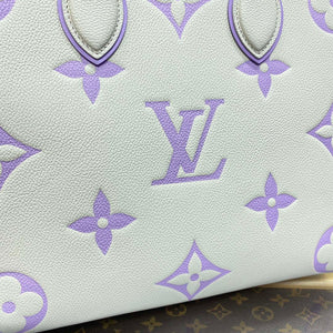 LV M23937 Louis Vuitton OnTheGo MM Bicolor Monogram Empreinte Leather Latte Bubble Tea Purple - Default Title - View 5