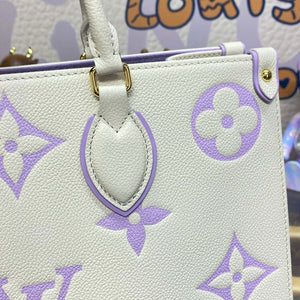LV M23937 Louis Vuitton OnTheGo MM Bicolor Monogram Empreinte Leather Latte Bubble Tea Purple - Default Title - View 6