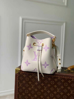 LV M24048 Louis Vuitton N¨¦oNo¨¦ BB Bucket Bag Latte White &Purple - Default Title - View 1
