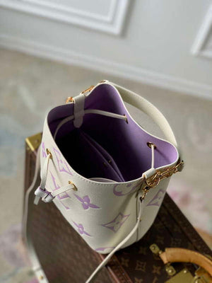 LV M24048 Louis Vuitton N¨¦oNo¨¦ BB Bucket Bag Latte White &Purple - Default Title - View 8