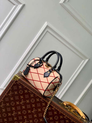 LV M24261 Louis Vuitton Speedy Bandouliere 20 Handbag Beige/Red - Default Title - View 2