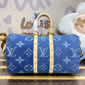 LV M24315 Louis Vuitton Keepall Bandouliere 45 Bag Blue - Default Title - View 2