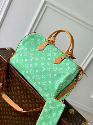 LV M24417 Louis Vuitton Speedy P9 Bandouliere 40 Bag Monogram Leather Fruit Green - Default Title - View 3