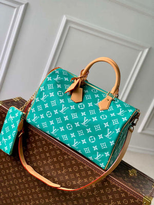 LV M24417 Louis Vuitton Speedy P9 Bandouliere 40 Bag Monogram Leather Light Green - Default Title - View 1
