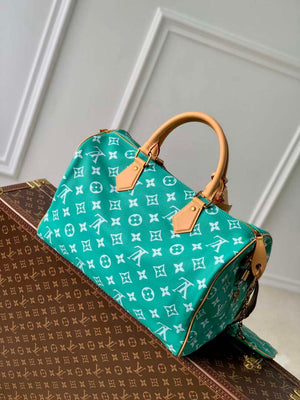 LV M24417 Louis Vuitton Speedy P9 Bandouliere 40 Bag Monogram Leather Light Green - Default Title - View 3