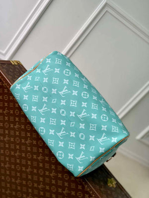 LV M24417 Louis Vuitton Speedy P9 Bandouliere 40 Bag Monogram Leather Light Blue - Default Title - View 4